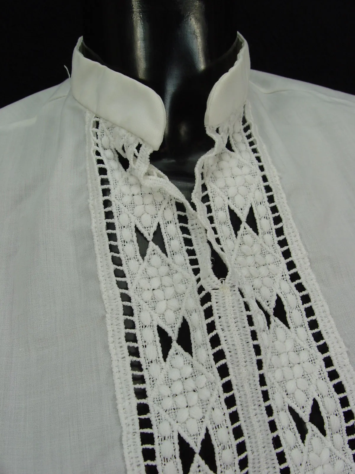 Gr.42 Dirndlbluse Bluse für Dirndl  mit Stehkragen  Trachtenbluse B4512