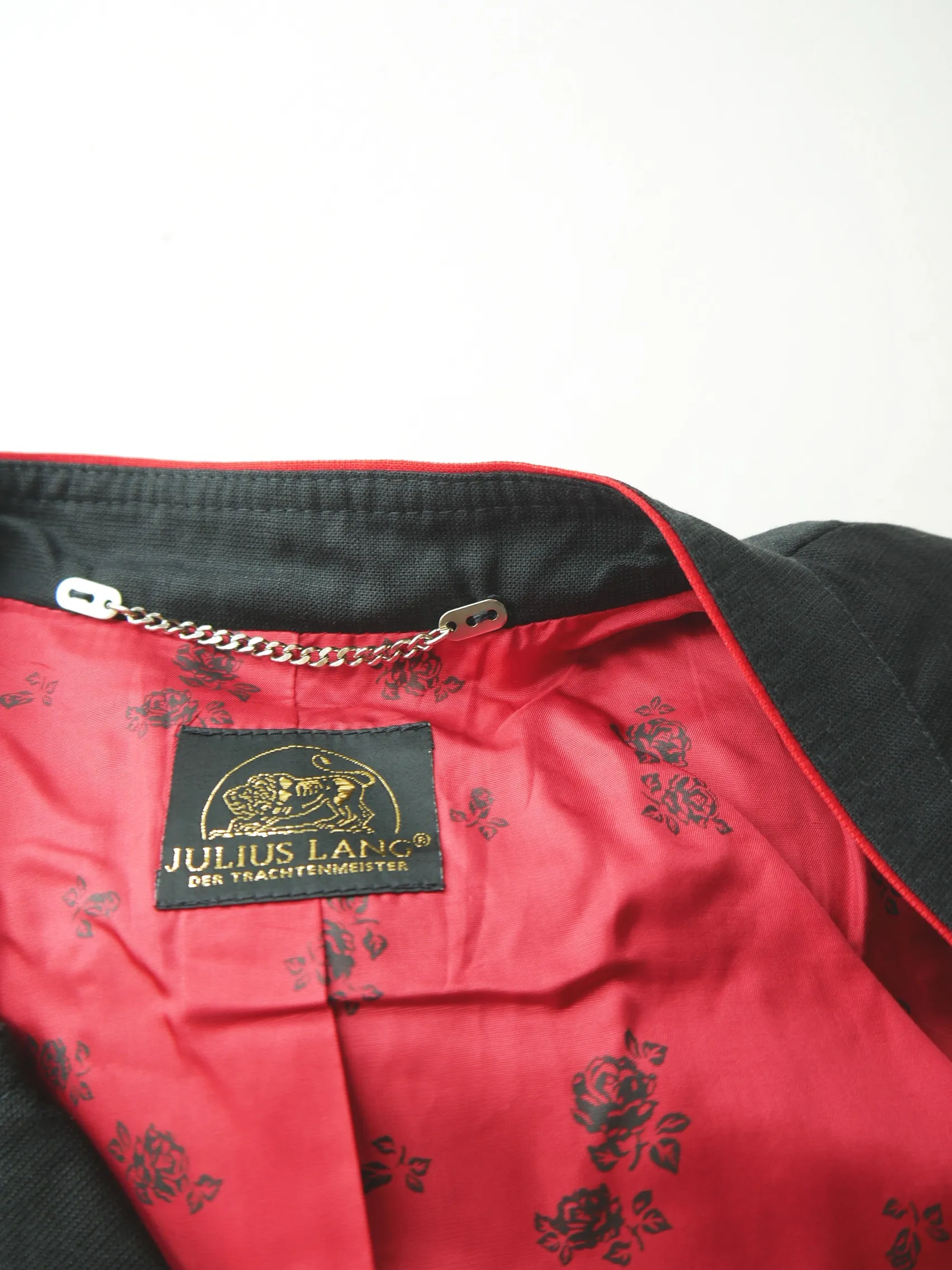 Julius Lang schwarz mit Puffärmel bezaubernde Damen Leinen Trachtenjacke Gr.42